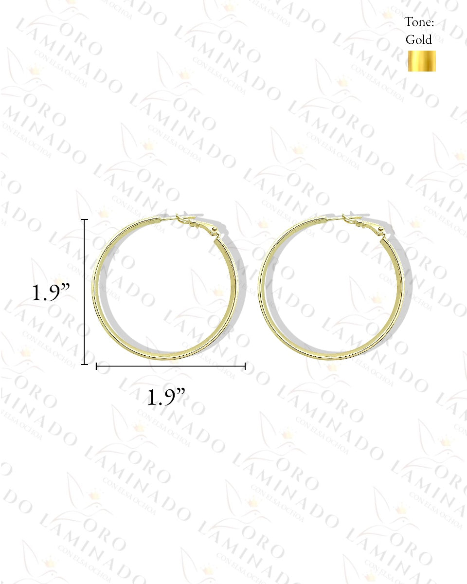 High Quality Gold Plain Hoop Earrings Y355