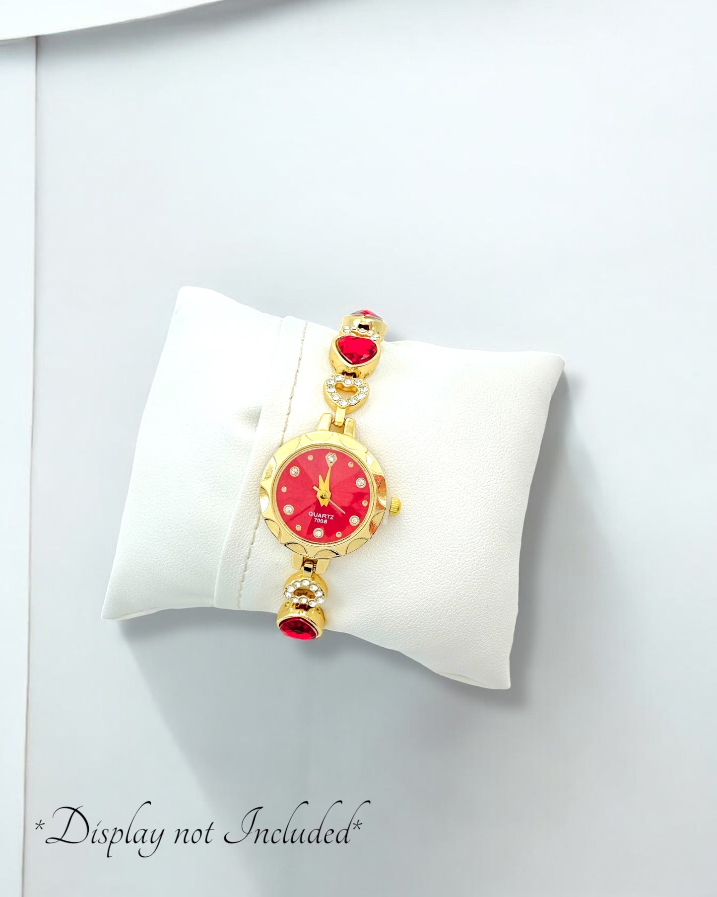 Gold Filled Red Hearts Watch Bracelet R44