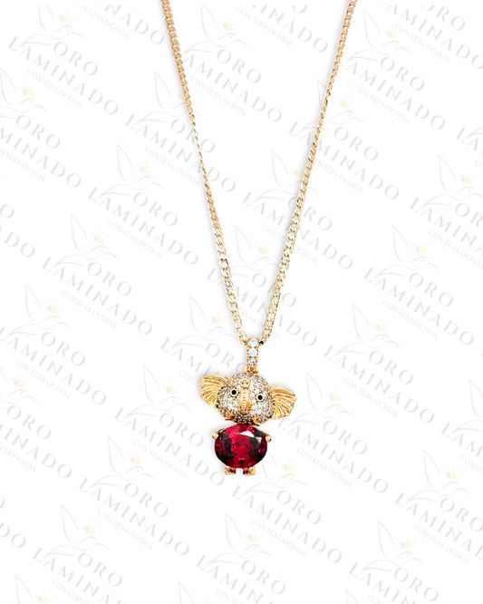 High Quality Red Stone Elephant Necklace G78