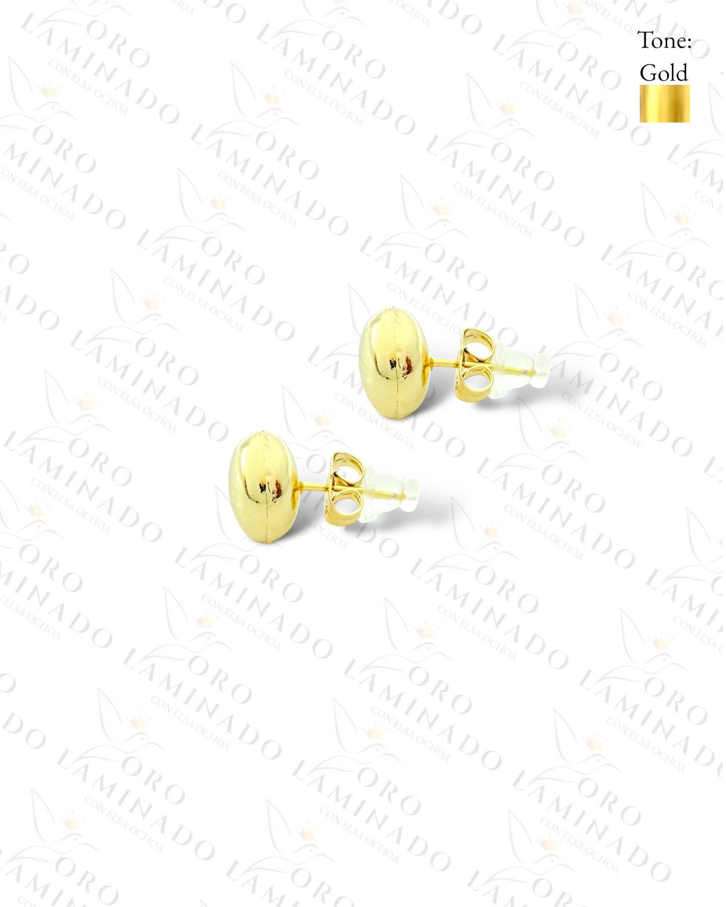 High Quality Gold Button Earrings Y431