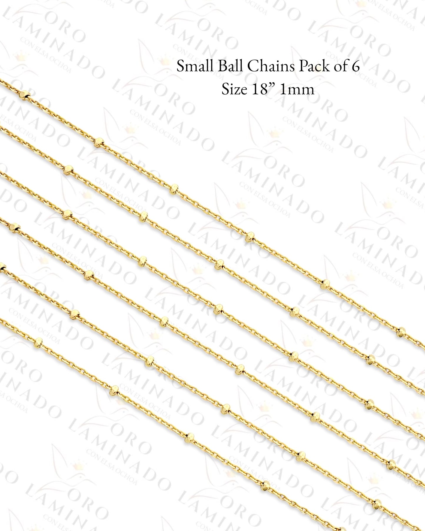 High Quality Small Ball Chains Pack of 6 Size 18” 1mm C114