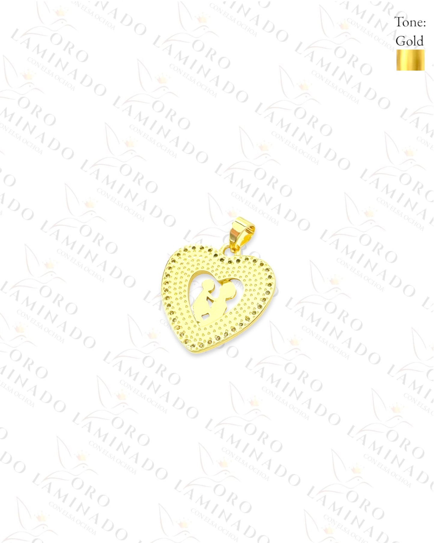 Sparkling Mom and Child Heart Pendant (Gold Filled) G9