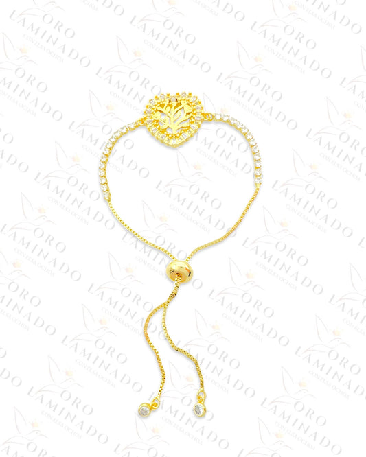 Gold Filled Crystal Tree of Life Adjustable Bracelet G215