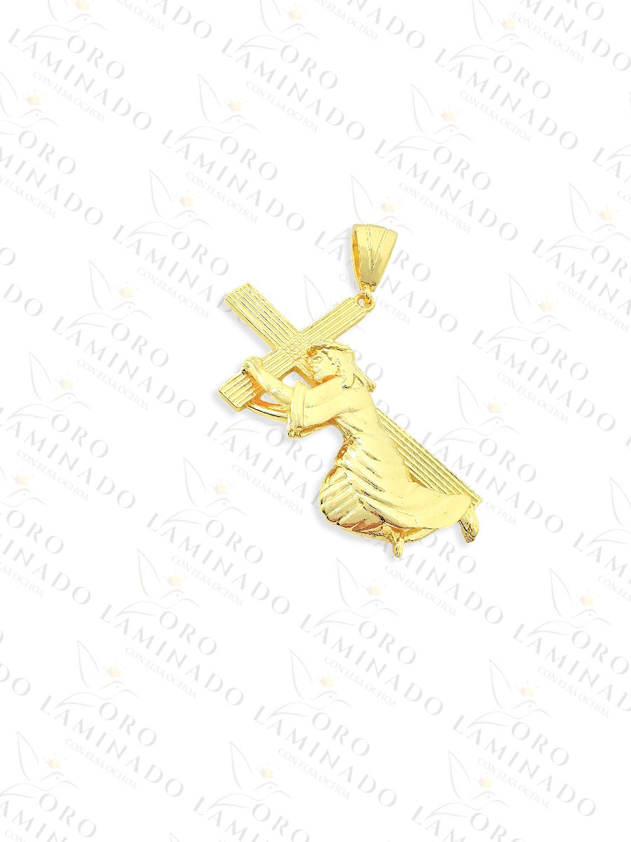 Gold Filled Jesus with Cross Pendant R153