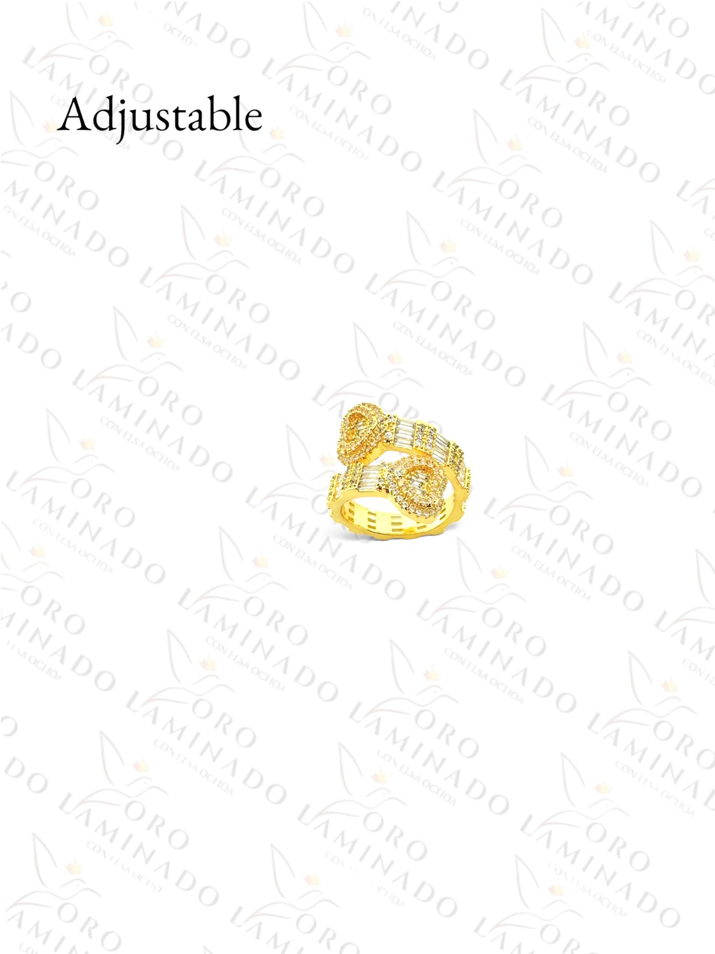 Gold Filled Double Heart Adjustable Ring C289