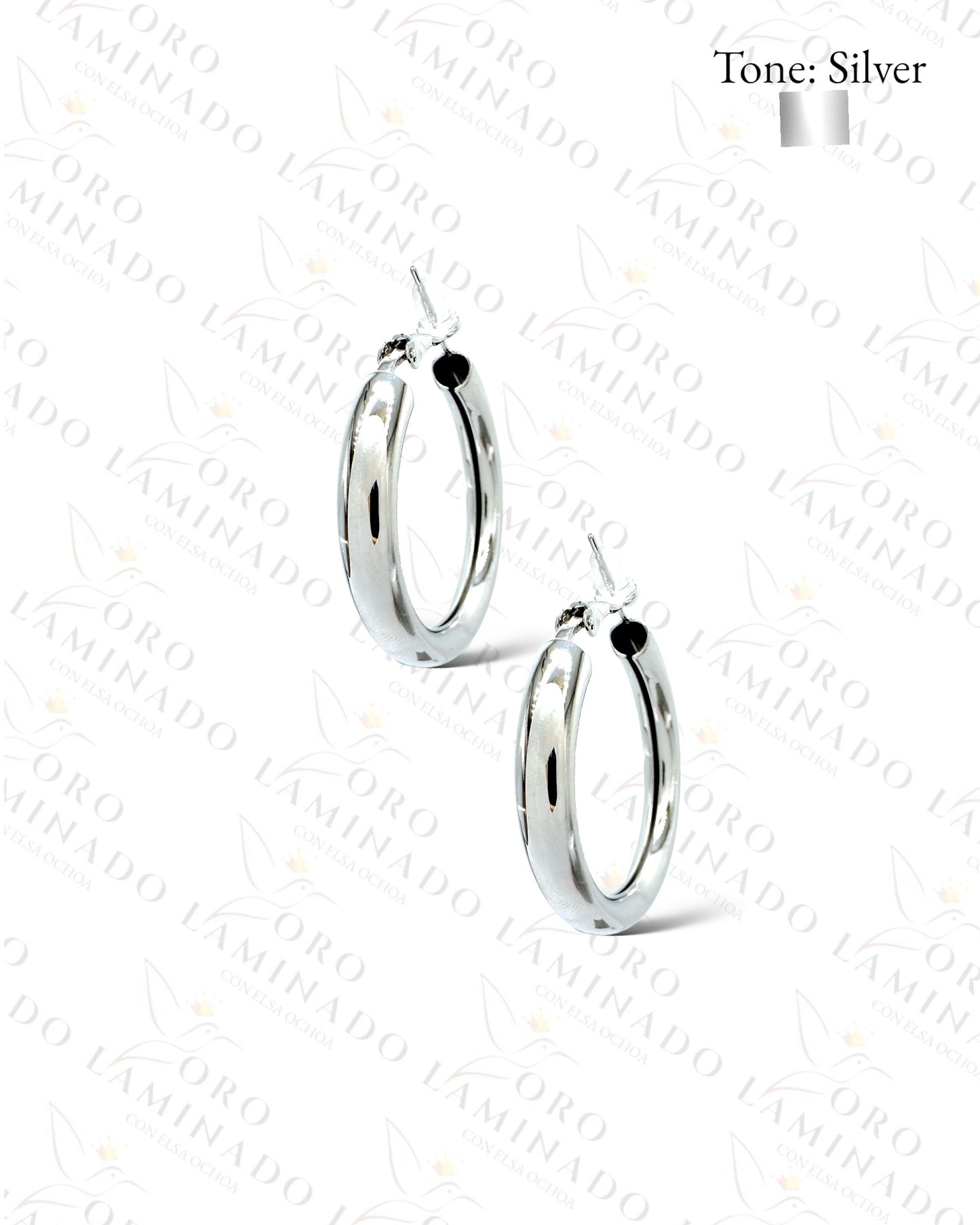 High Quality Plain Silver Hoop Earrings B335