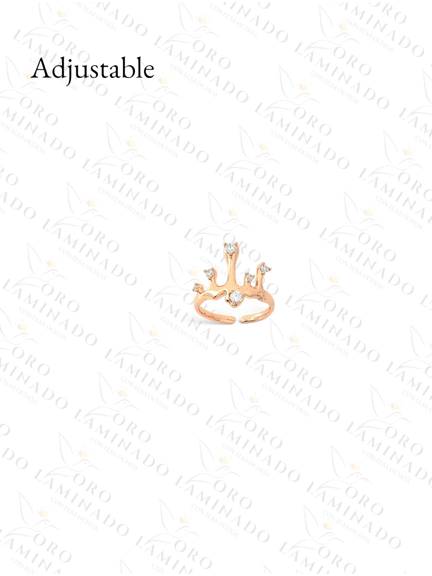 Gold Filled Rose Gold Melting Drop Adjustable Ring Y14