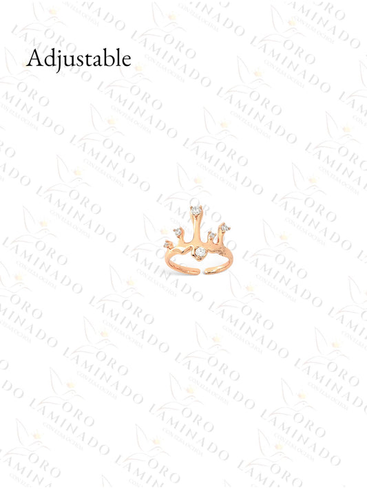 Gold Filled Rose Gold Melting Drop Adjustable Ring Y14