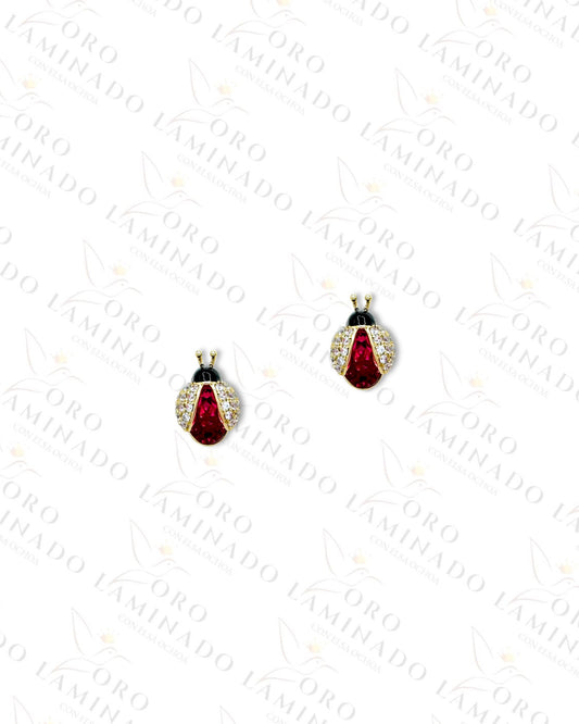 High Quality Diamond Ladybug Earrings (Gold Filled) R102