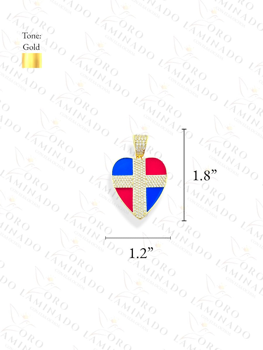 Gold Filled Dominican Republic Heart Pendant C100