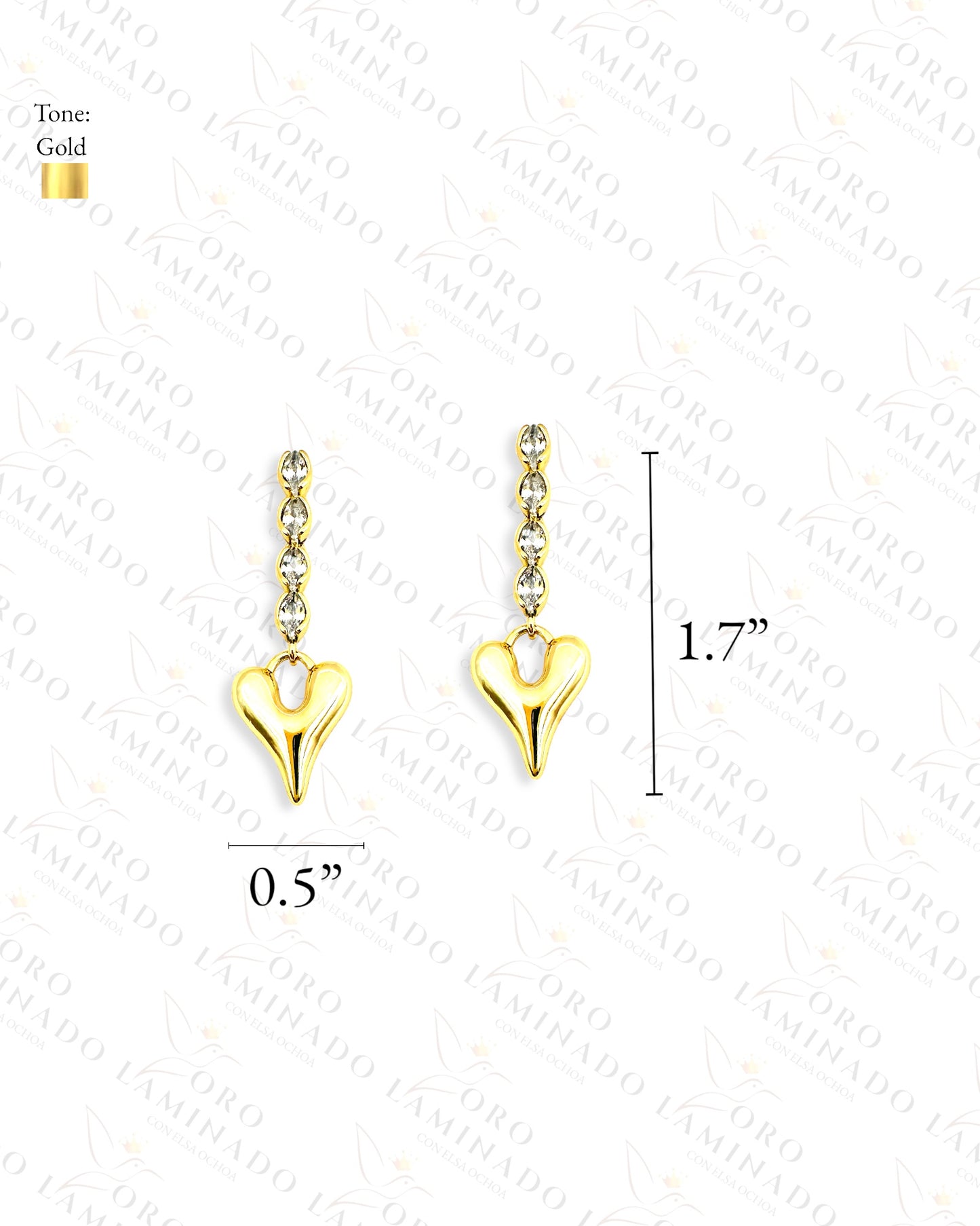 High Quality Long Heart Earrings C374