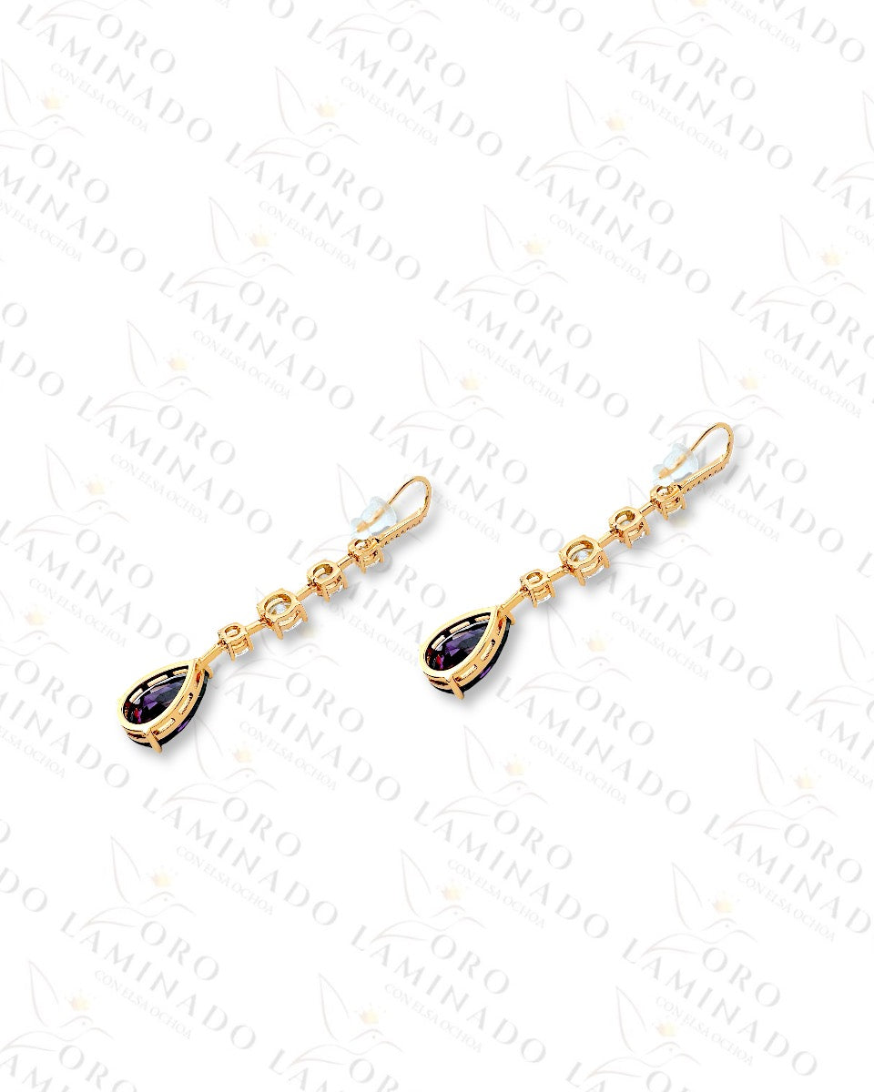 High Quality White and Purple Earrings G85