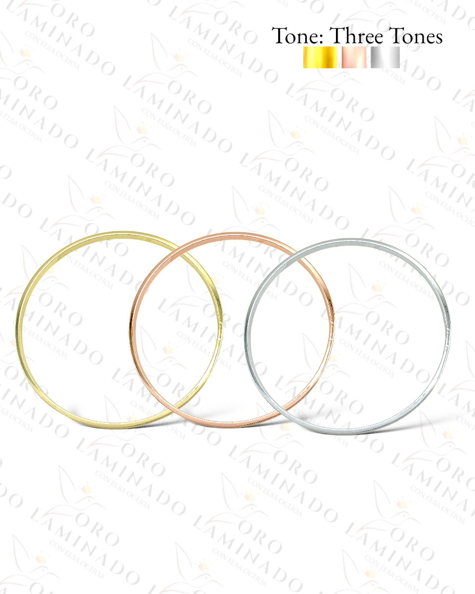 High Quality Pack of 3 Three Tones Bangle Bracelets R445