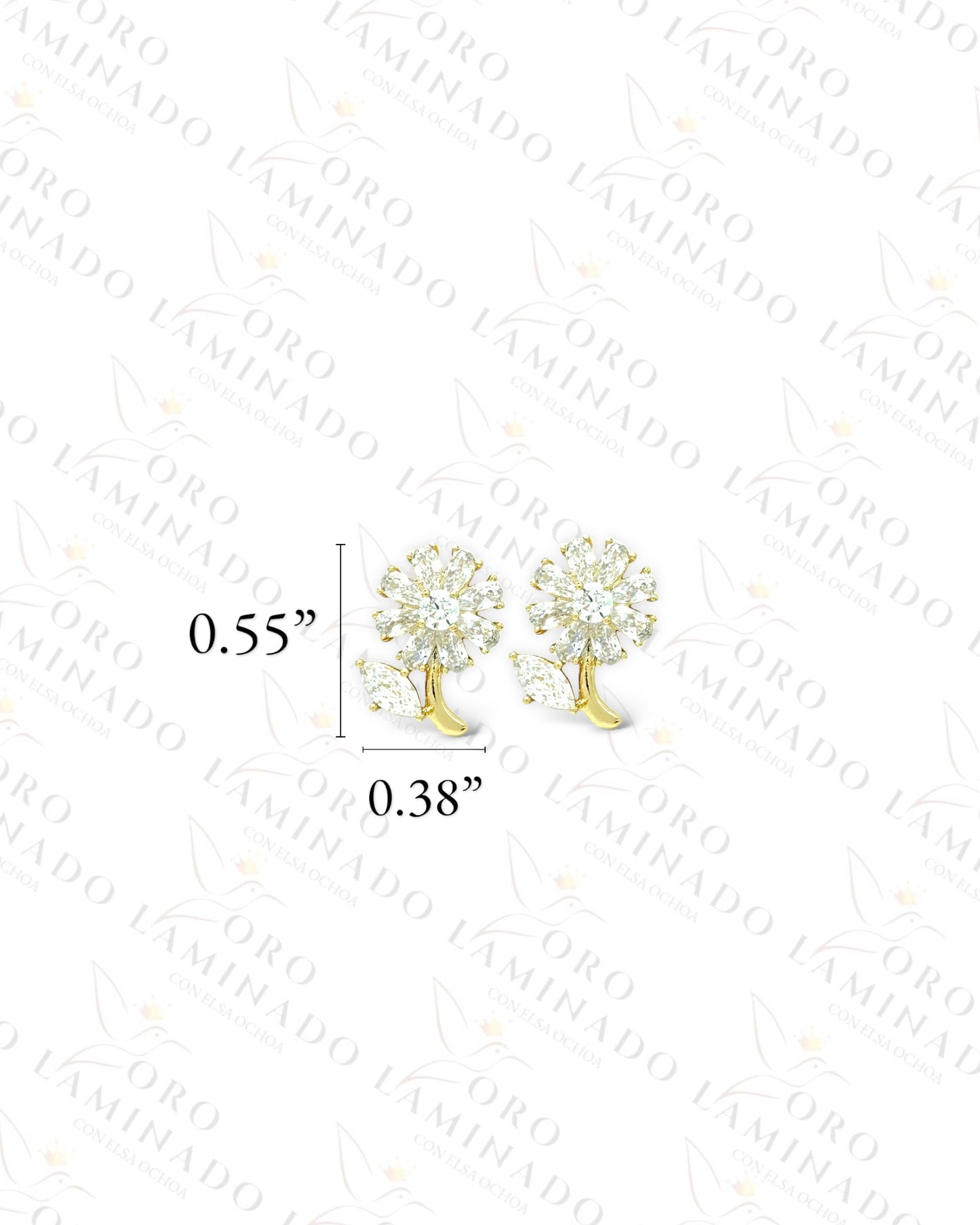 High Quality Clear Crystal Flower Earrings B475