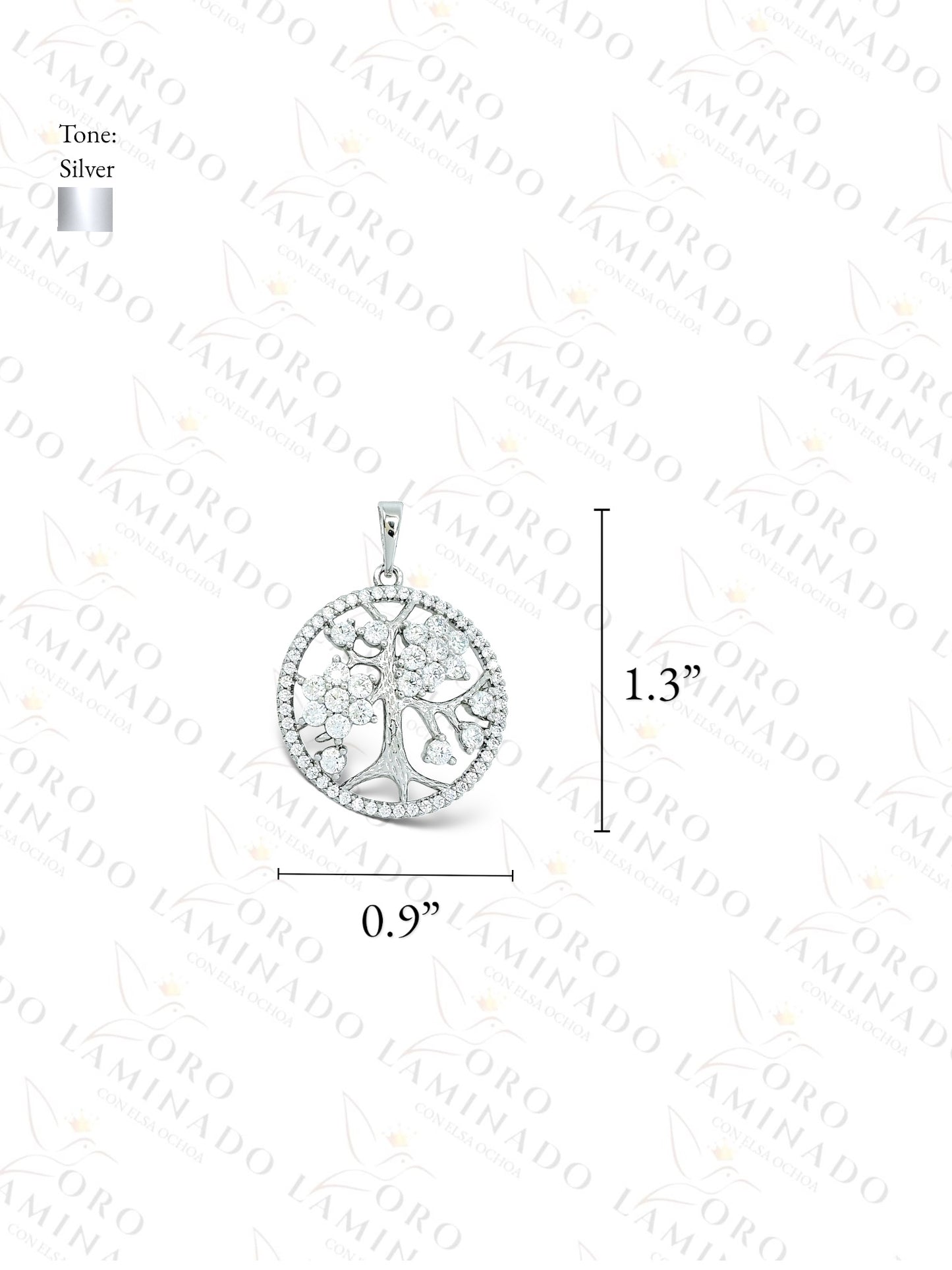 High Quality Silver Flower Tree Pendant G398