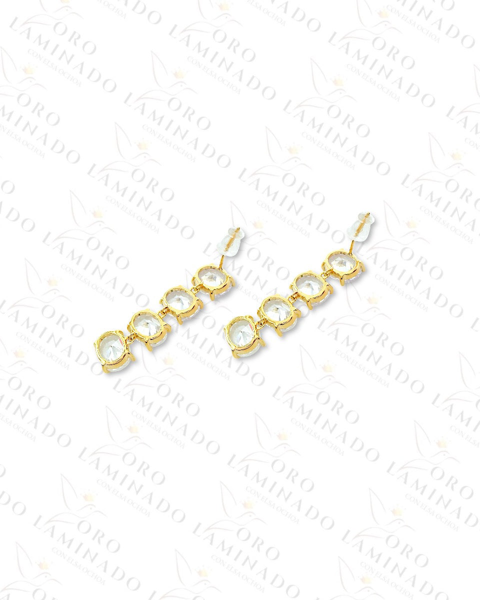 High Quality Diamond Circle Long Earrings R113