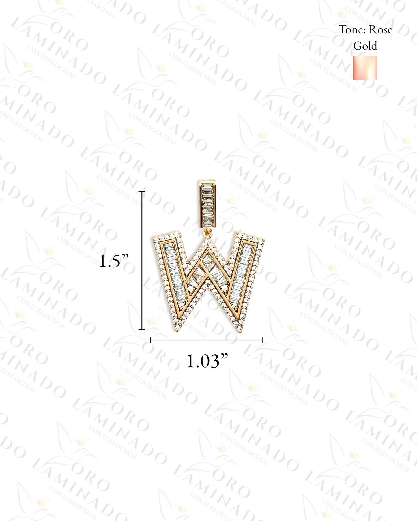 High Quality Letter W Glass Necklace B217