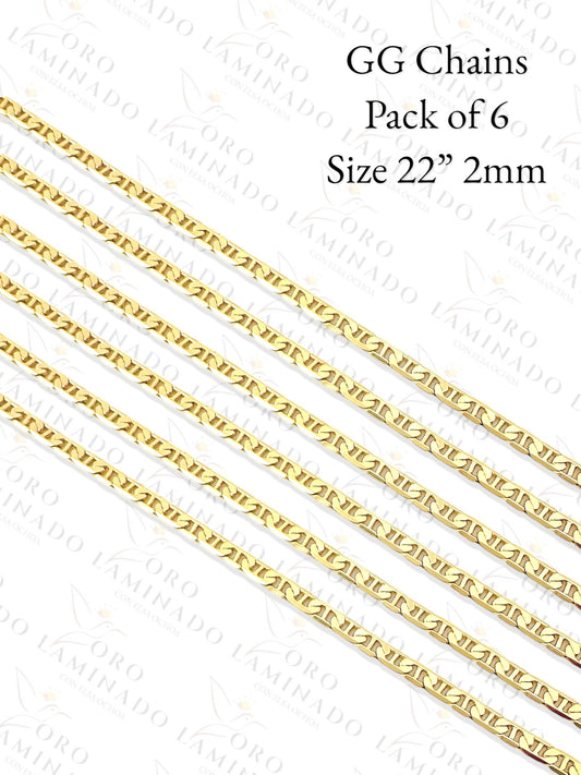 GG Chains Pack of 6 Size 22" 2mm C156