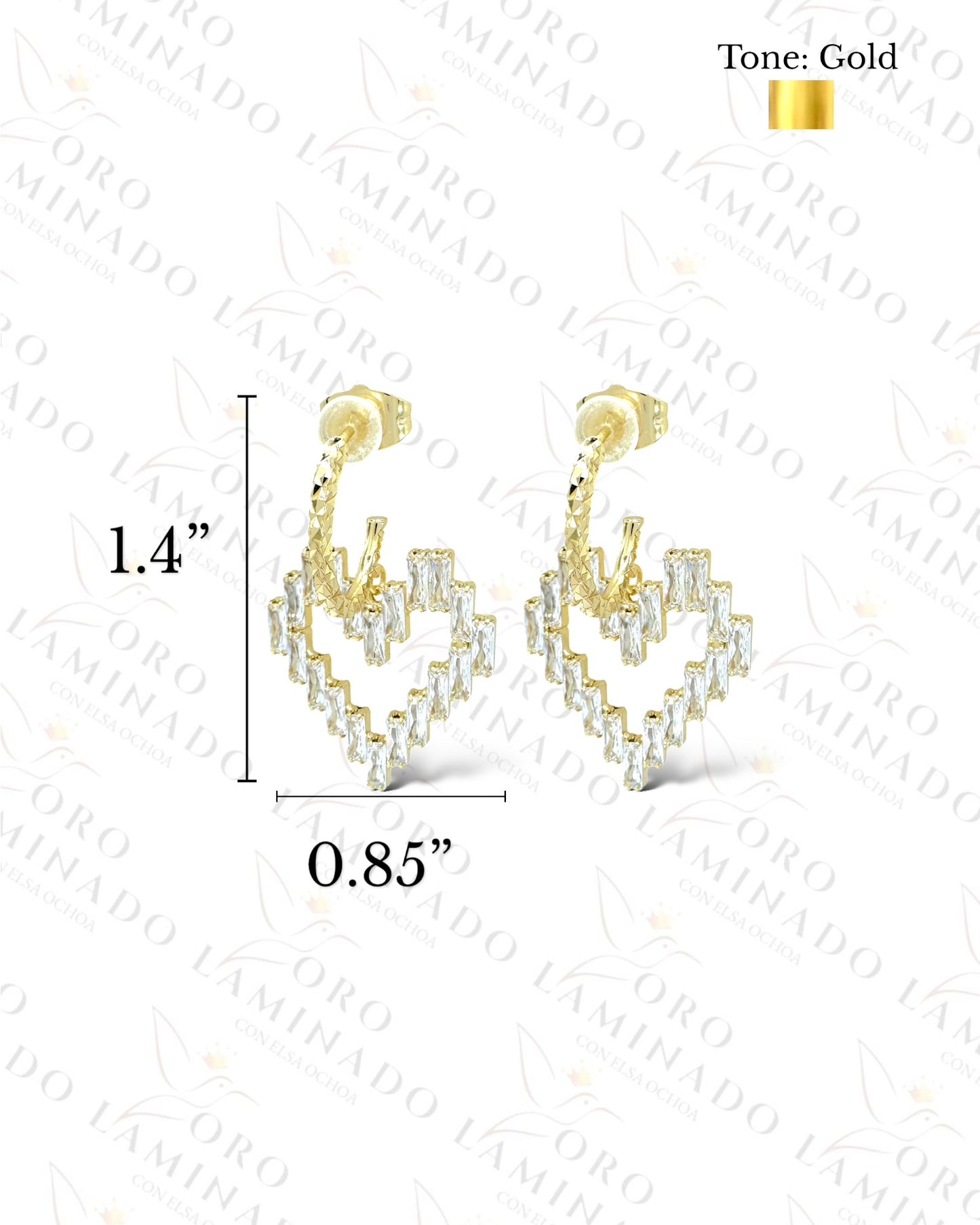 High Quality Crystal Heart Earrings R460