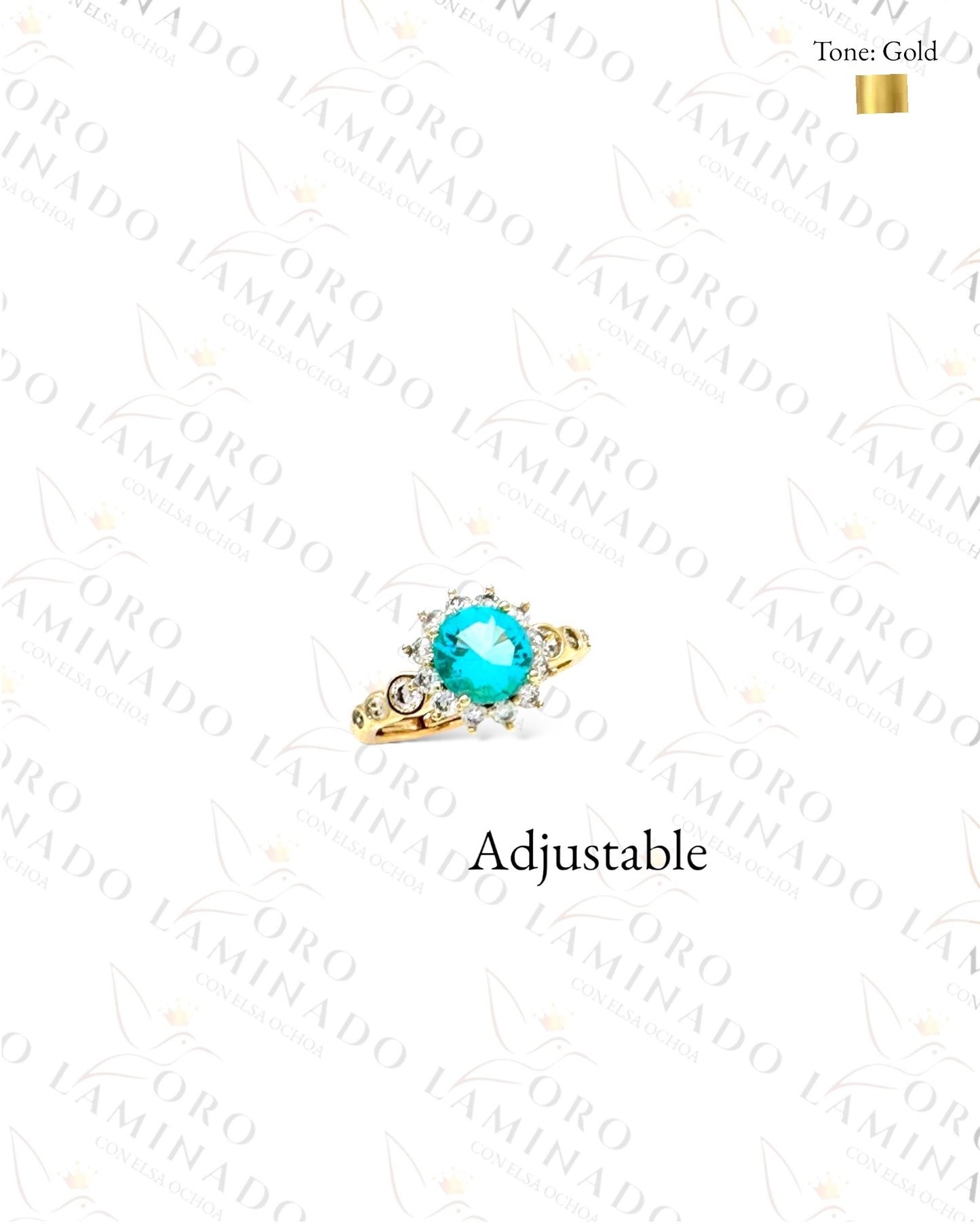 High Quality Adjustable Sparkling Flower Ring Y122