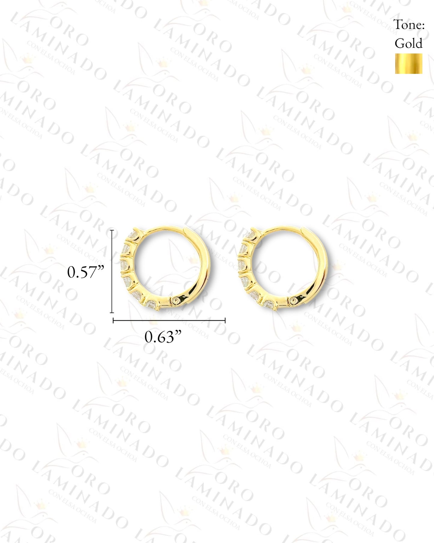 High Quality Crystal and Gold Hoop Earrings (Gold Filled) G126