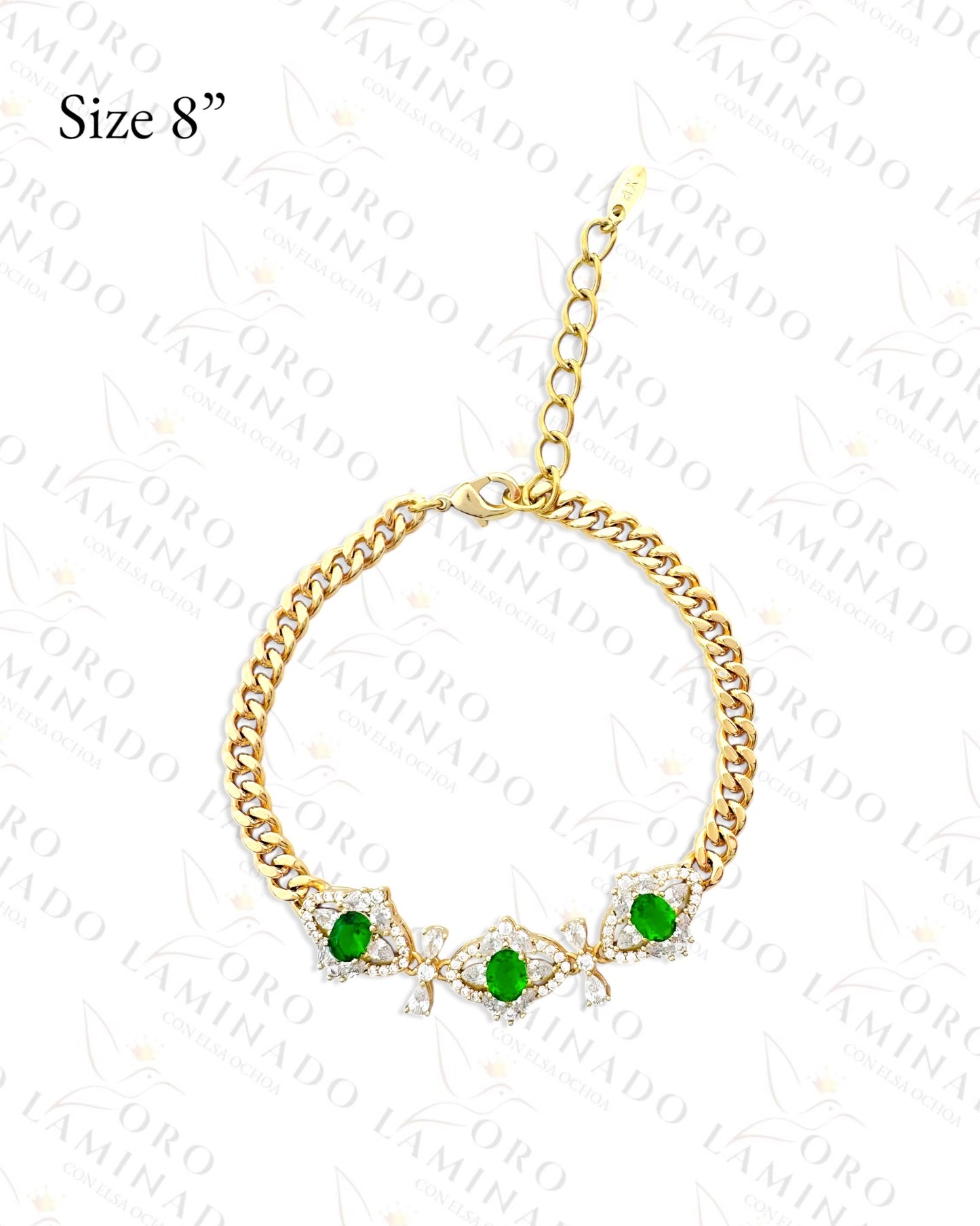 High Quality Green Shiny Crystal Bracelet (Gold Filled) Y251