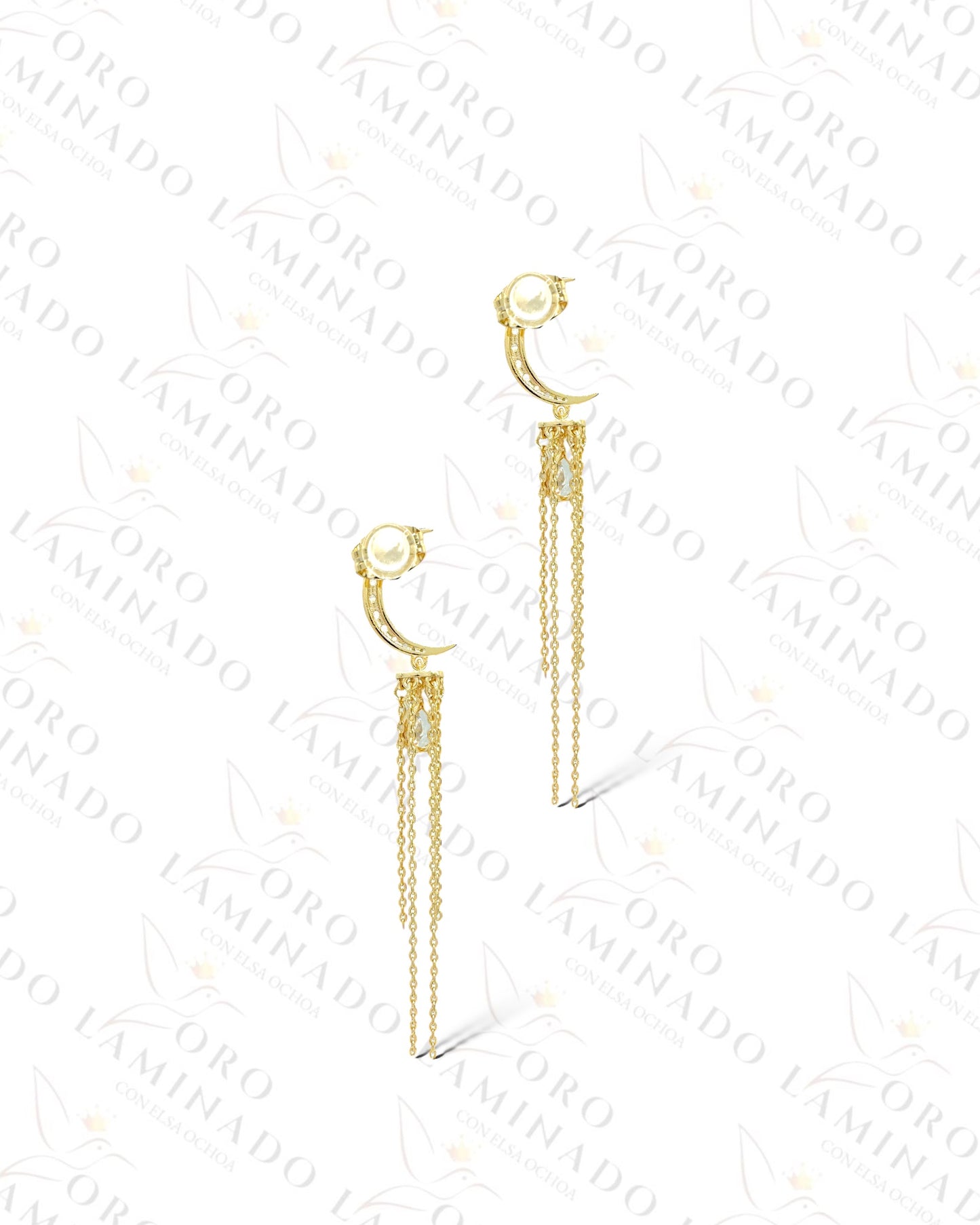 High Quality Long Moon Earrings C313