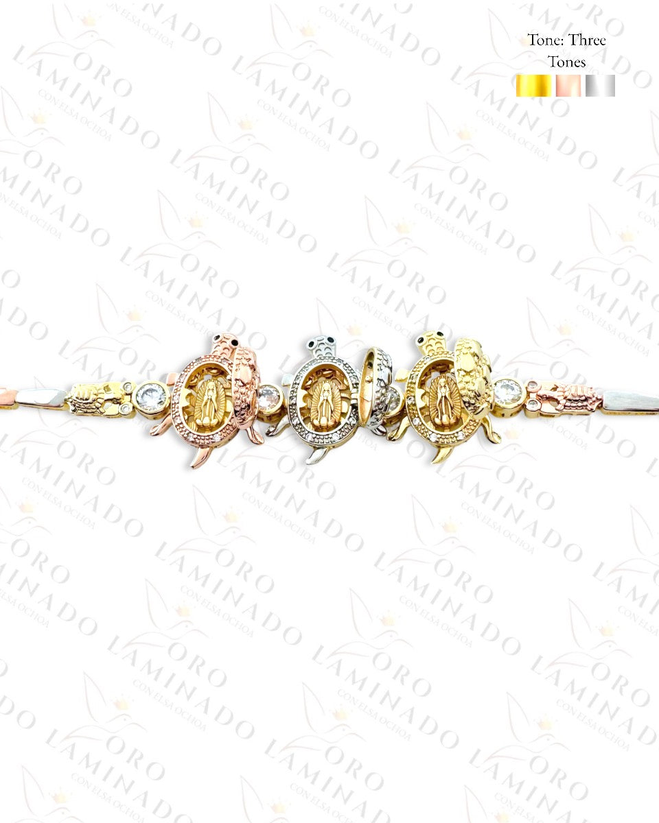 High Quality Three Turtles Three Tones Bracelet (Gold Filled) G148