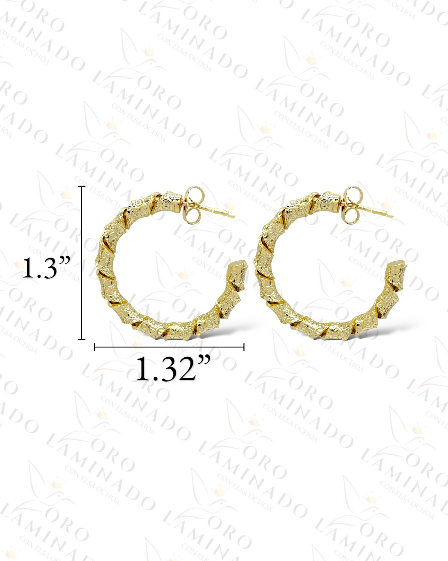 High Quality Twisted Design, Gold Hoop Earrings C221