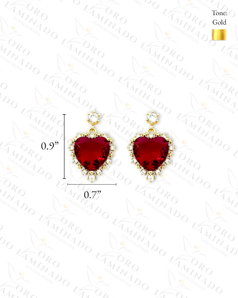 High Quality Red Heart Earrings G237