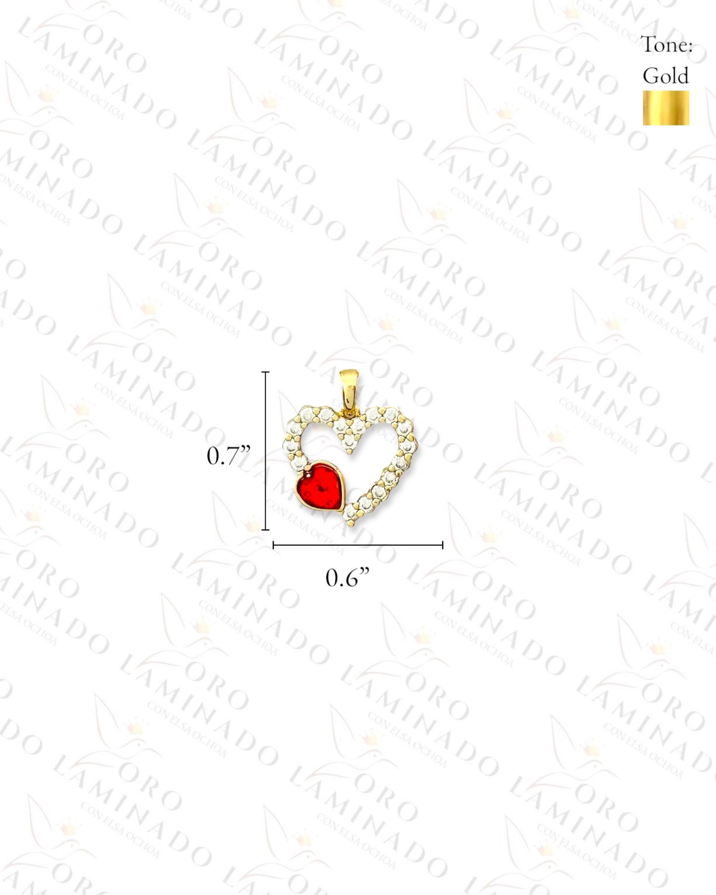 High Quality Sparkling Red Heart Set (Gold Filled) R448