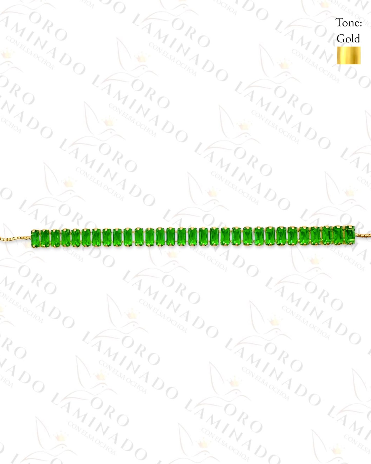 Gold Filled Green Adjustable Bracelet G96