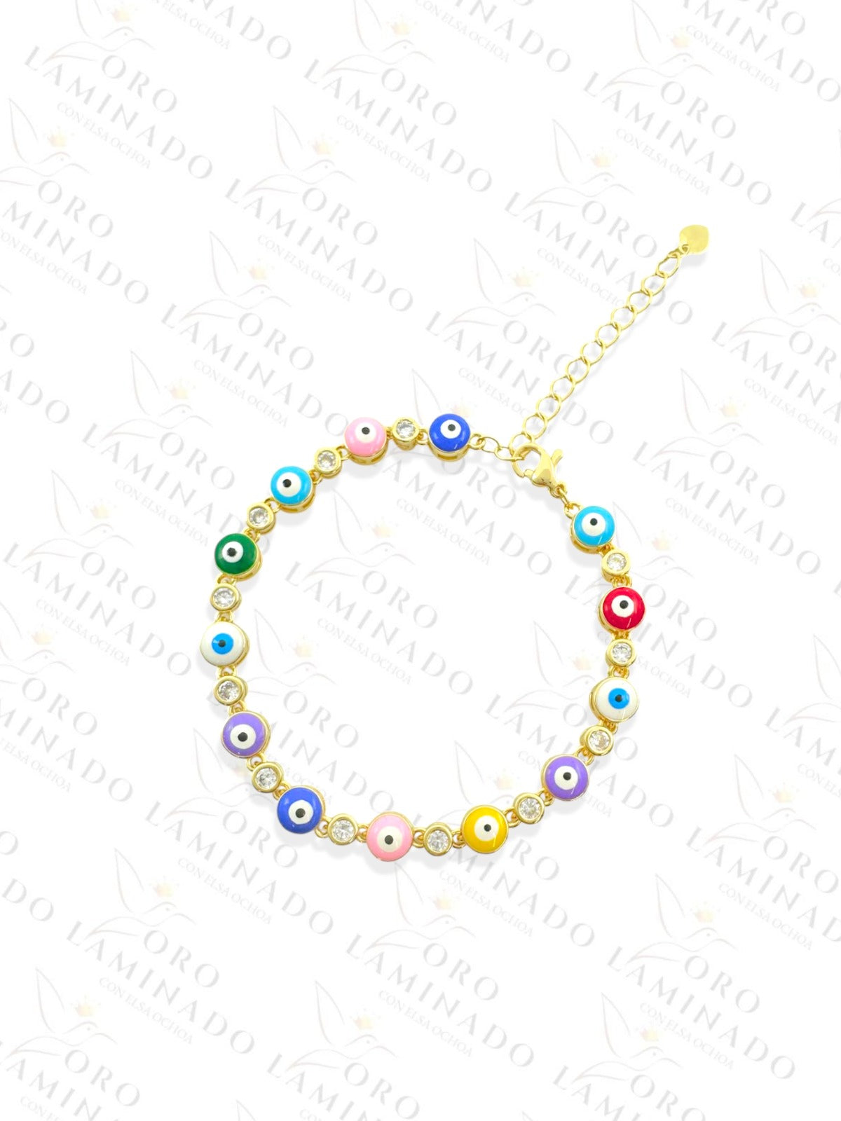 Gold Filled Multi-Color Round Eye Anklet R110