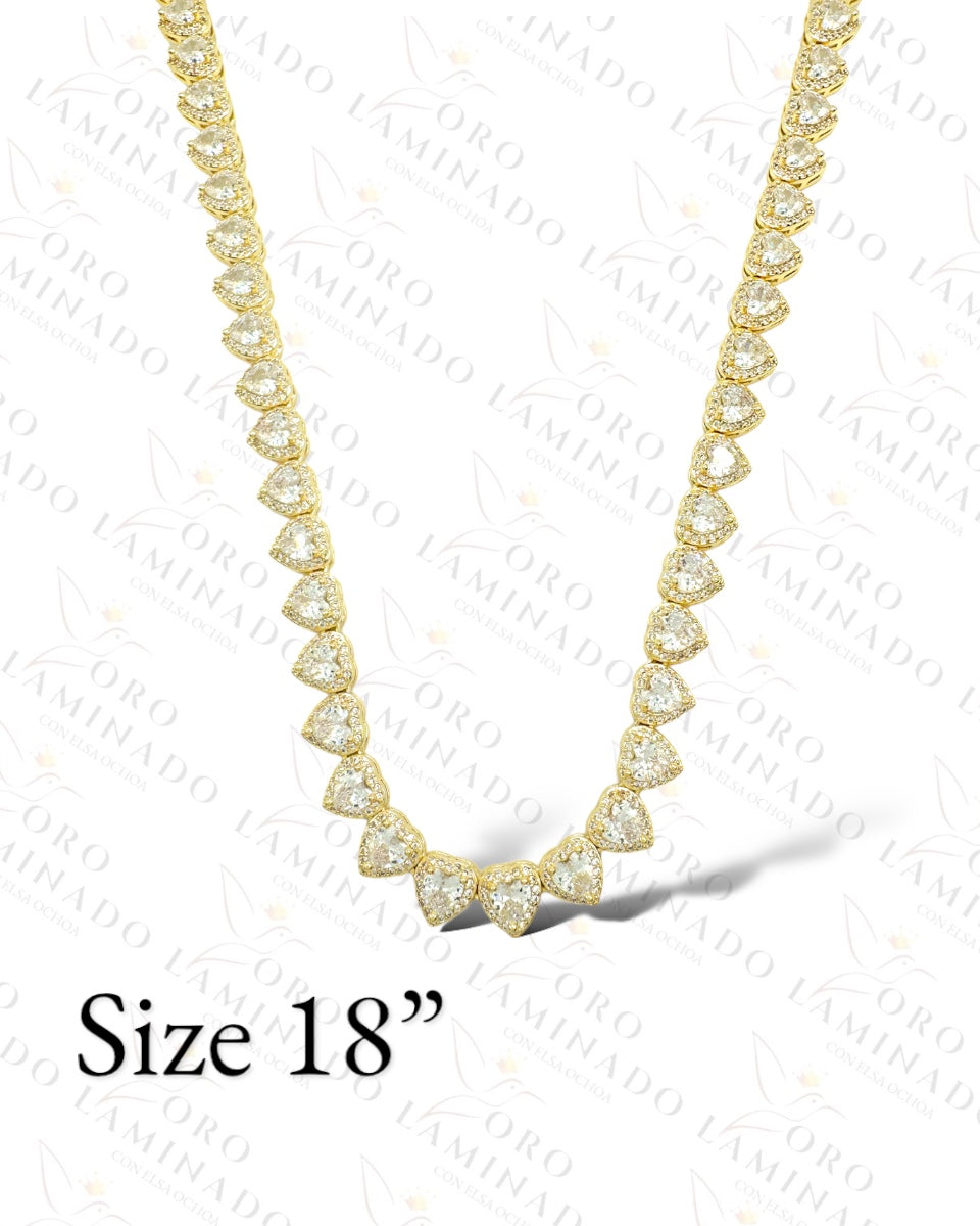 High Quality Stone Hearts Necklace C235