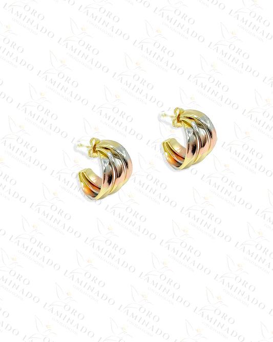 High Quality Three Tones Design Earrings Y471