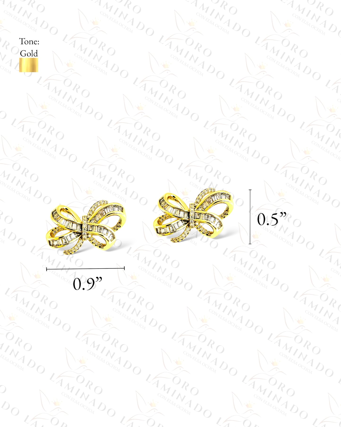 High Quality Diamond Bow Earrings C380