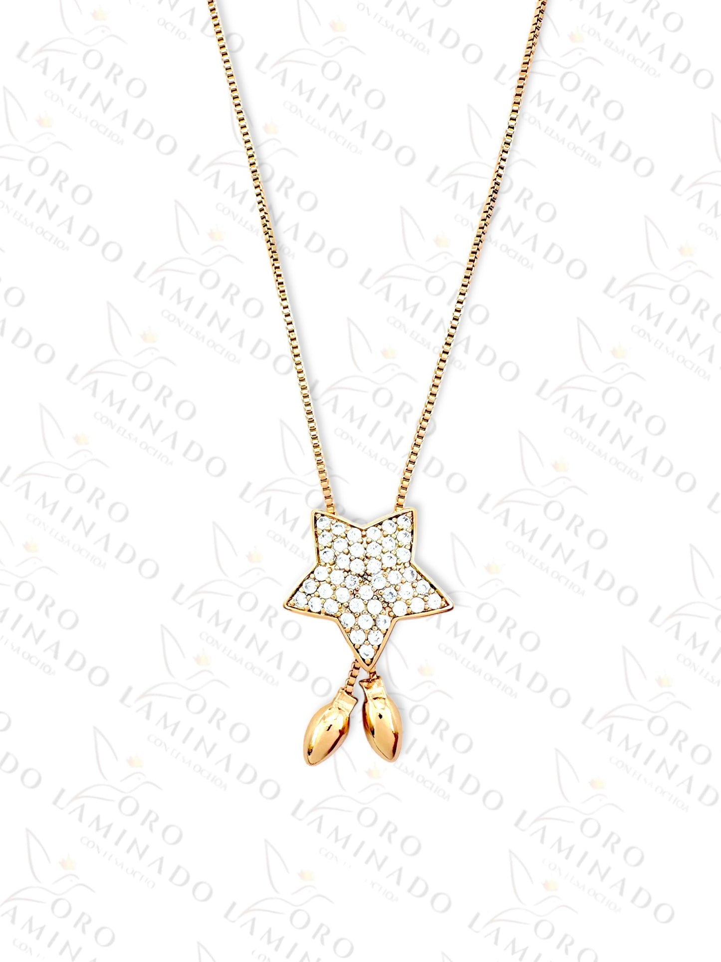 High Quality Diamond Star Bowtie Necklace R312