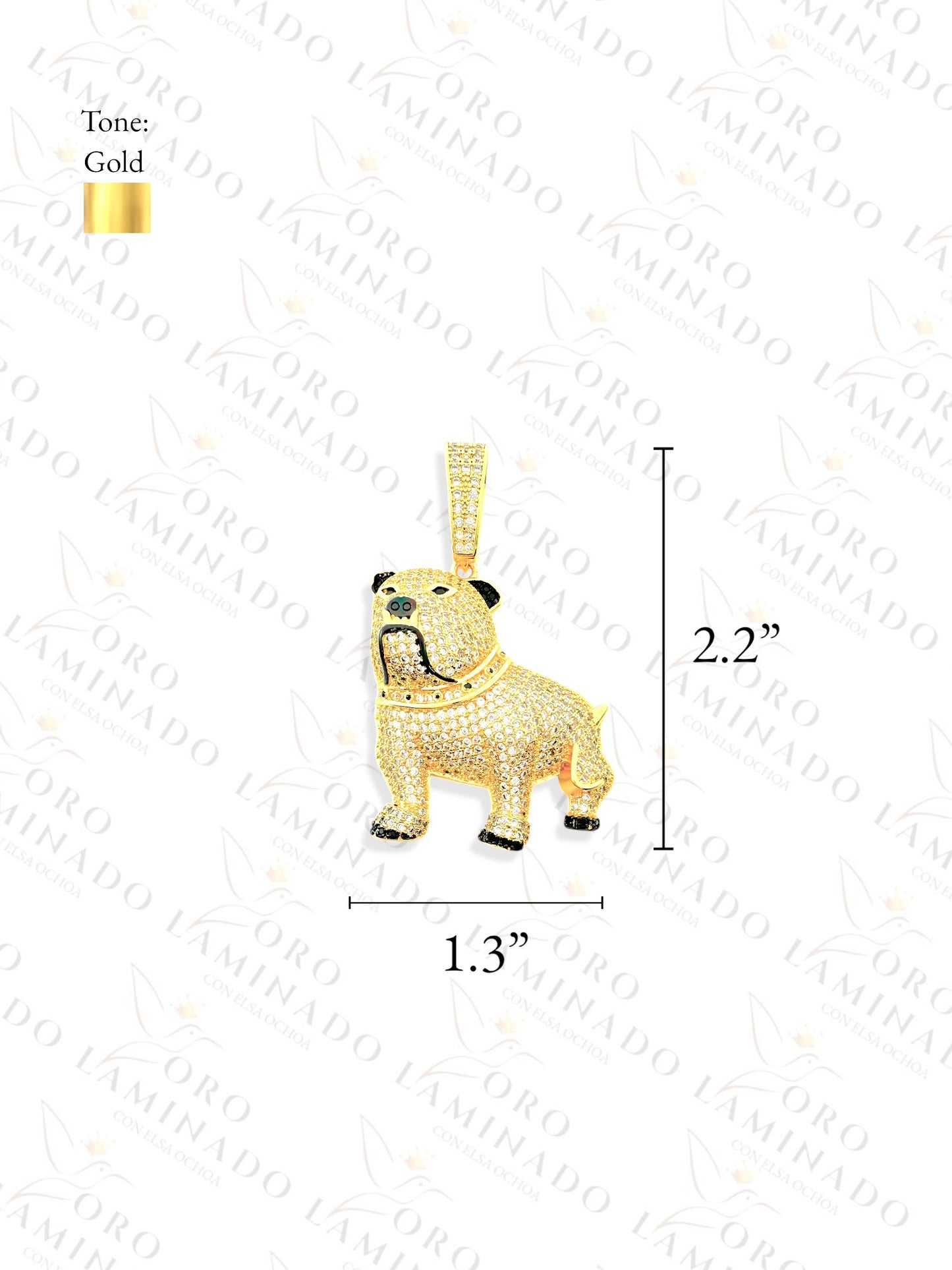 Gold Filled Bulldog Pendant R256