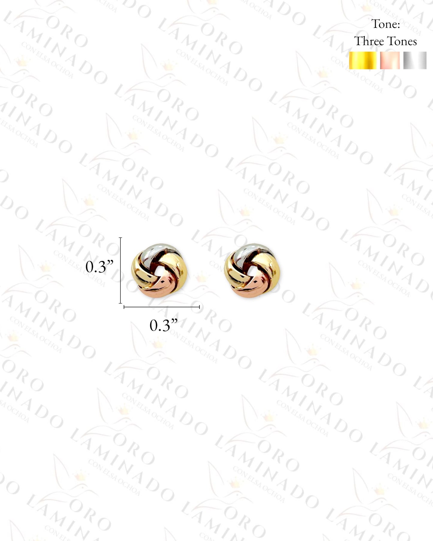 High Quality Three Tones Knot Earrings (Gold Filled) C452