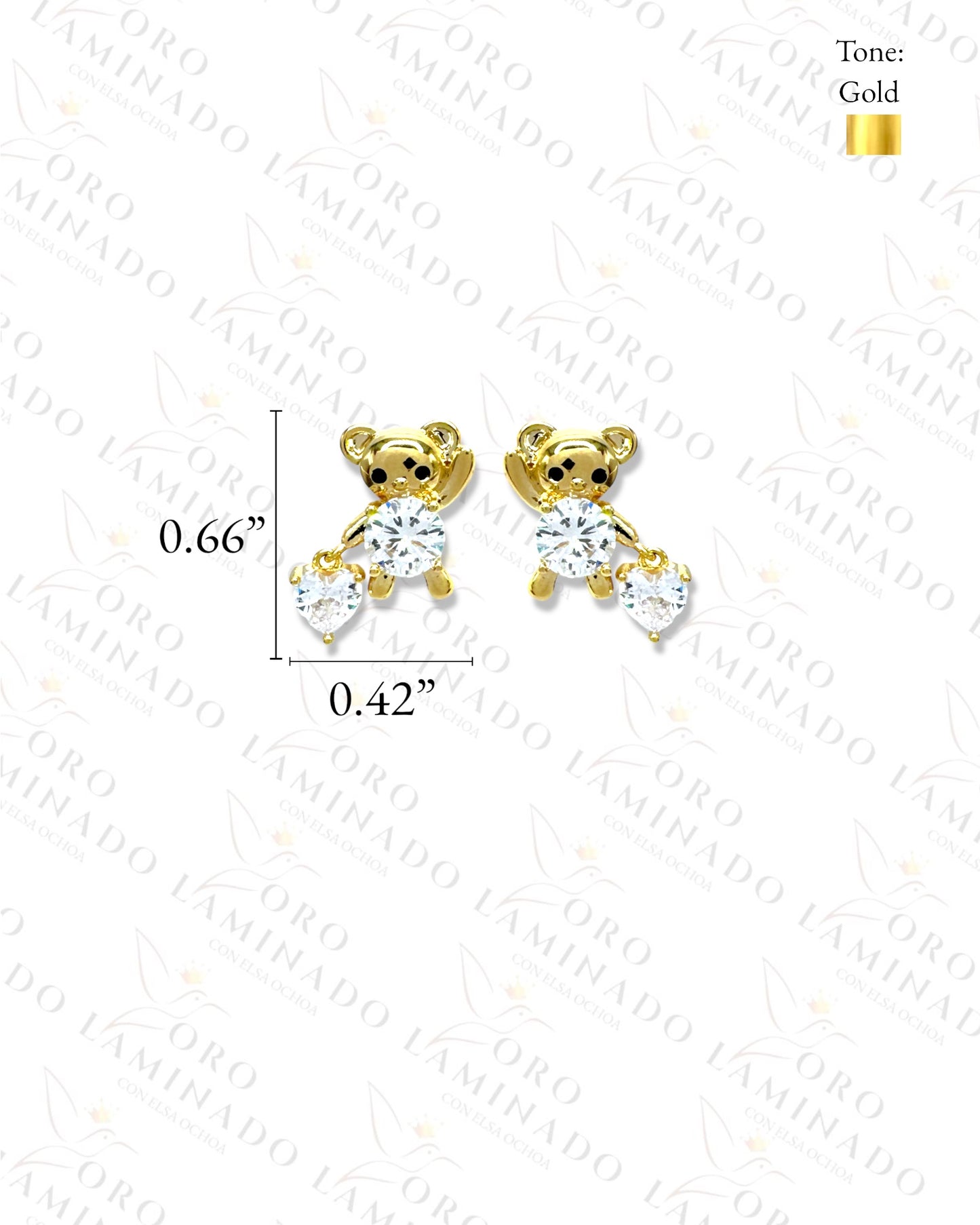 High Quality Bear with Heart Earrings G166