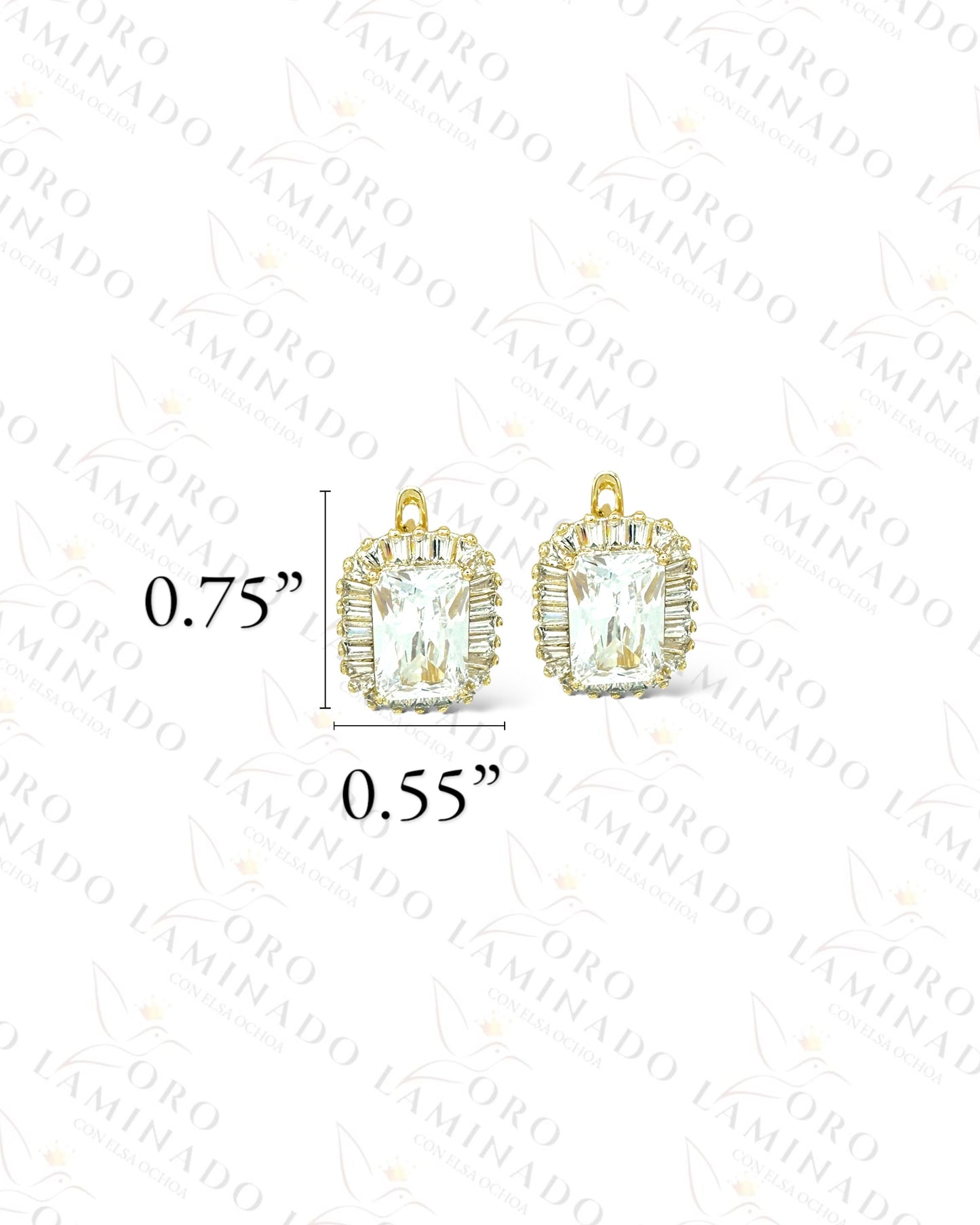 High Quality Crystal Square Hoop Earrings  B469