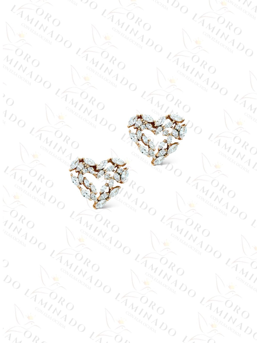 High Quality Pave Heart Earrings G103