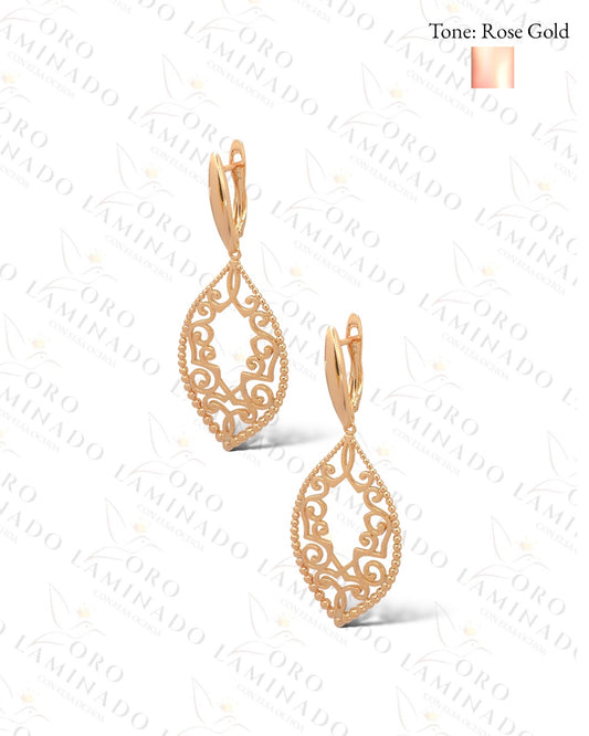 High Quality Rose Gold Leaf Earrings Y107