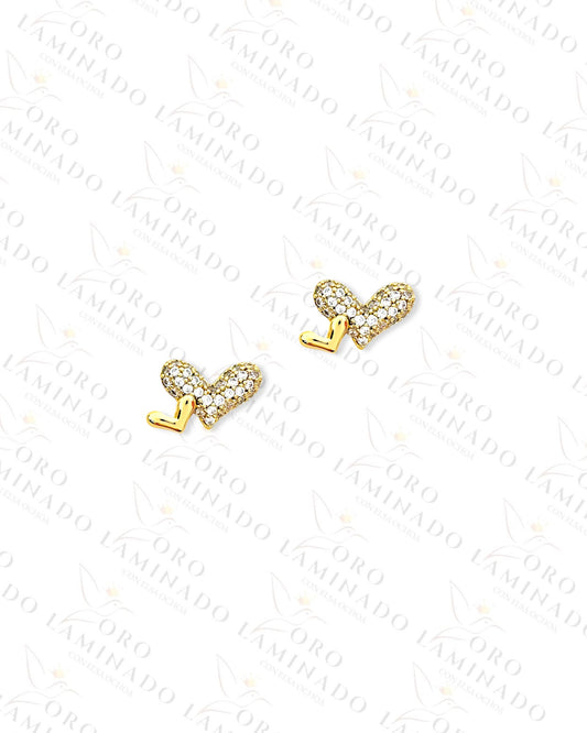 High Quality Diamond Mini Heart Earrings C310