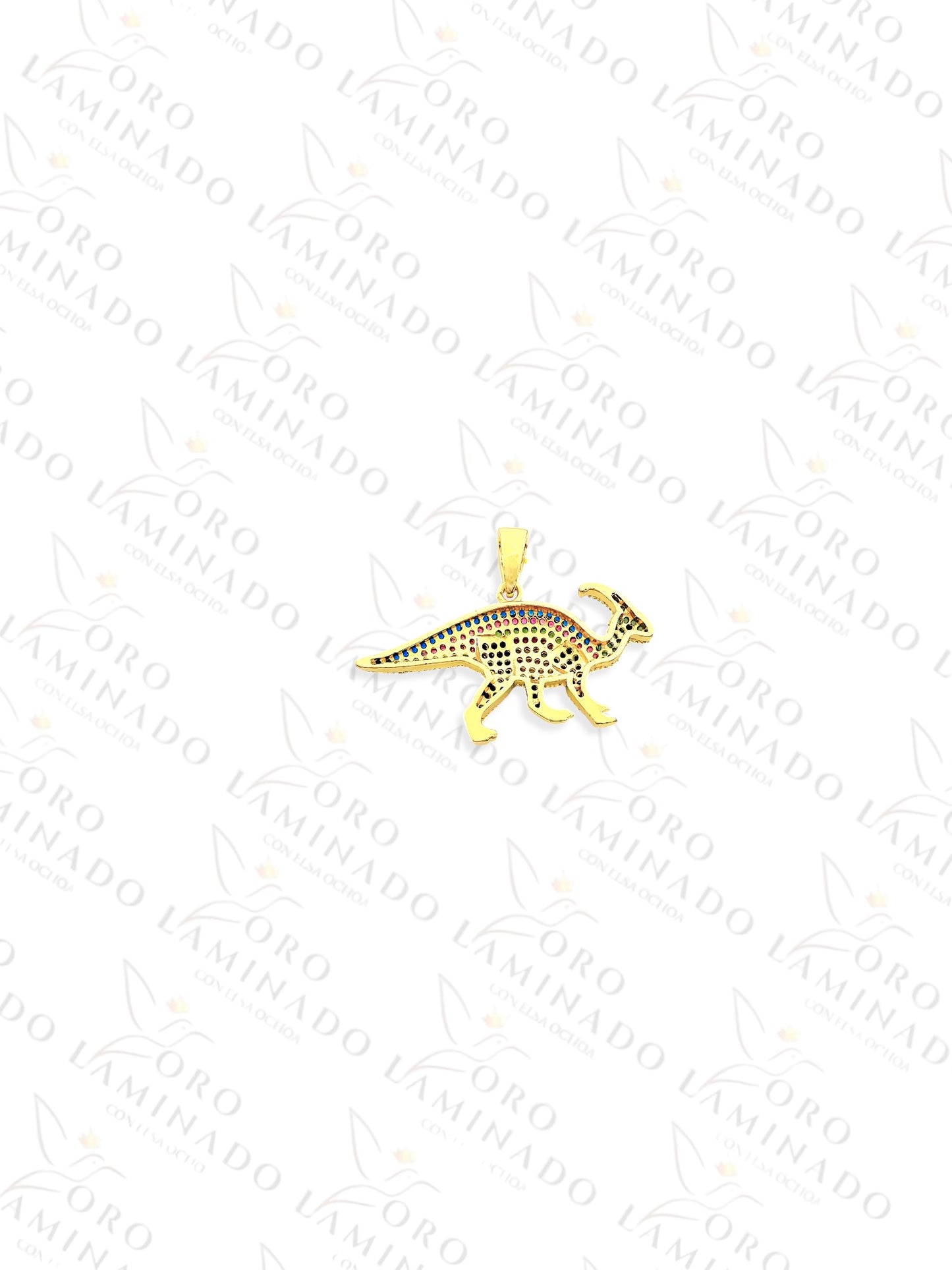 Kids Multi-Color Parasaurolophus Dinosaur Pendant Y123