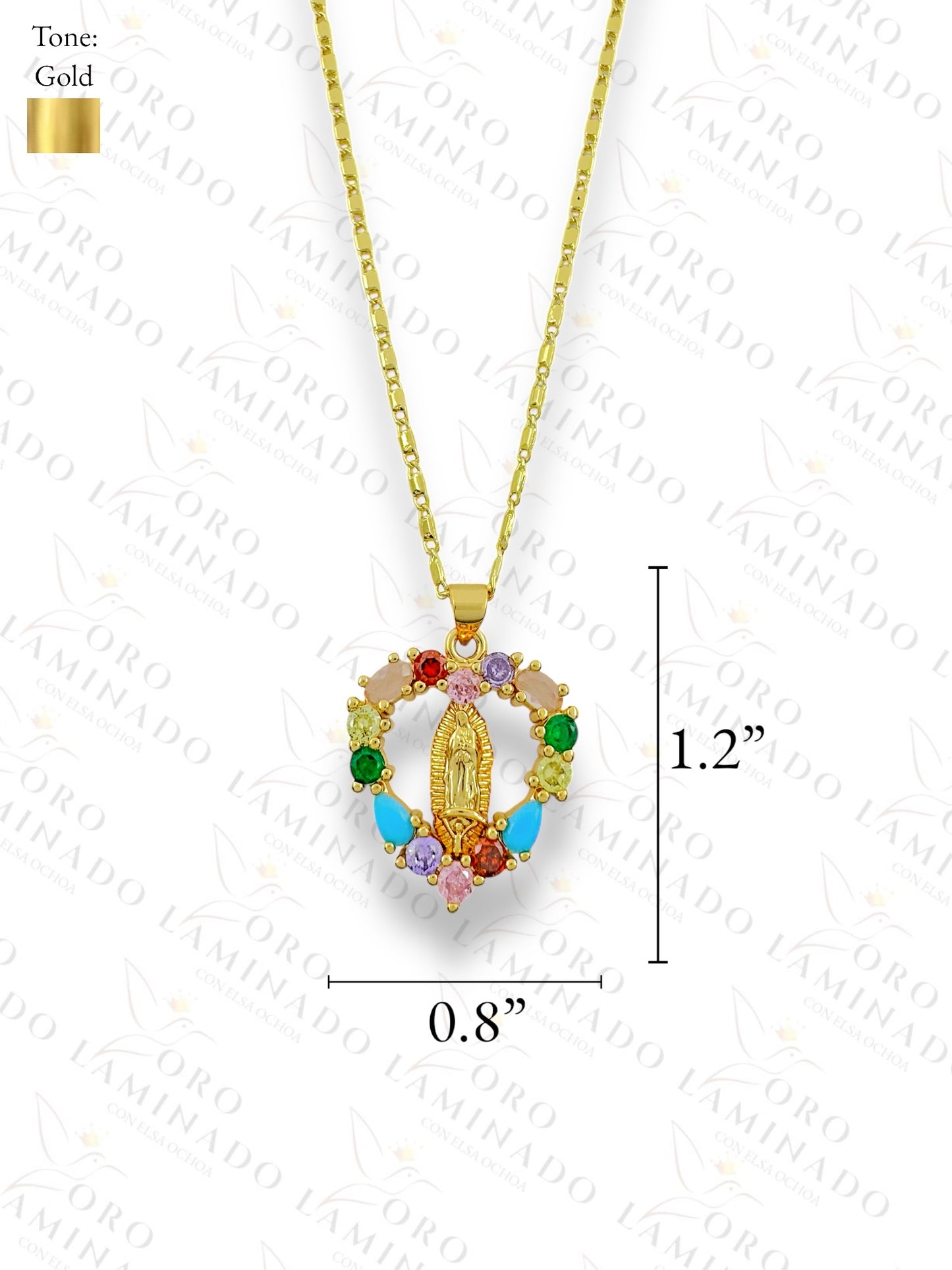 Gold Filled Virgen de Guadalupe Multicolored Set G381