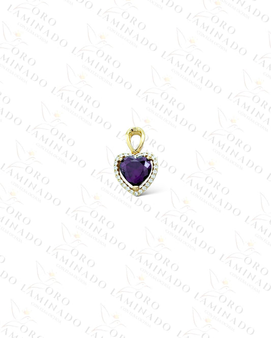 High Quality Small Purple Heart Pendant G371