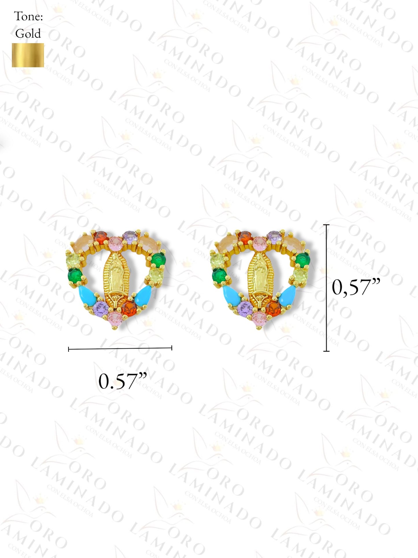 Gold Filled Virgen de Guadalupe Multicolored Set G381