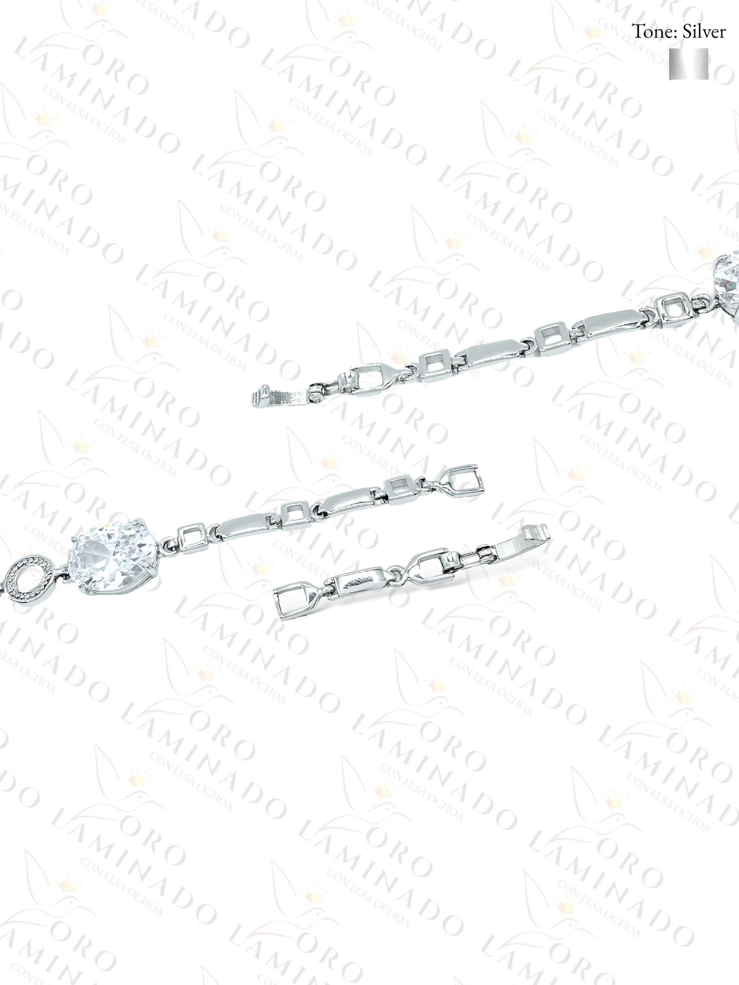 High Quality Silver Clear Stone Bracelet B409