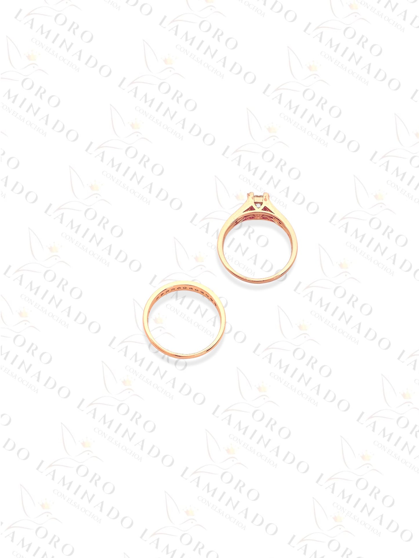 High Quality Rose Gold Marriage Set Rings B205